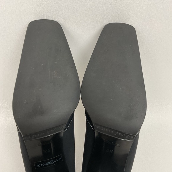 Paul Green Black Heels Womens 3.5 Square Toe Handmade Austria - Picture 9 of 10